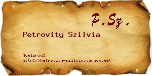 Petrovity Szilvia névjegykártya